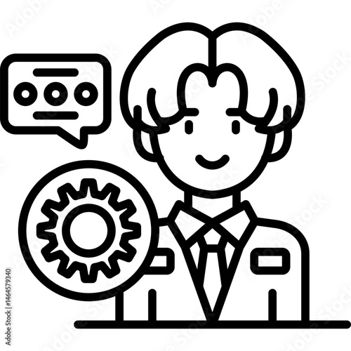Customer Service Agent Icon Vector Element