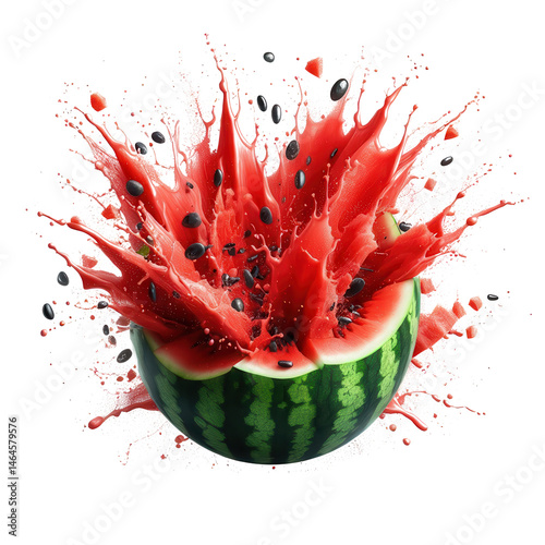 Watermelon eruption juicy explosion in action