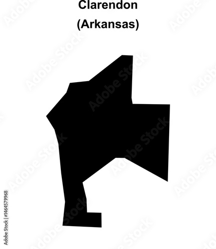 Clarendon (Arkansas) blank outline map