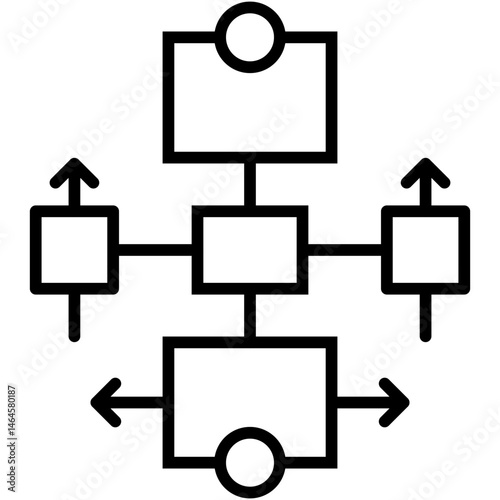Flow Chart Icon Vector Element