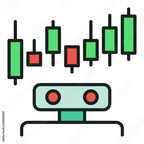 Trading Bot vector Crypto Automation Tool colored icon or symbol