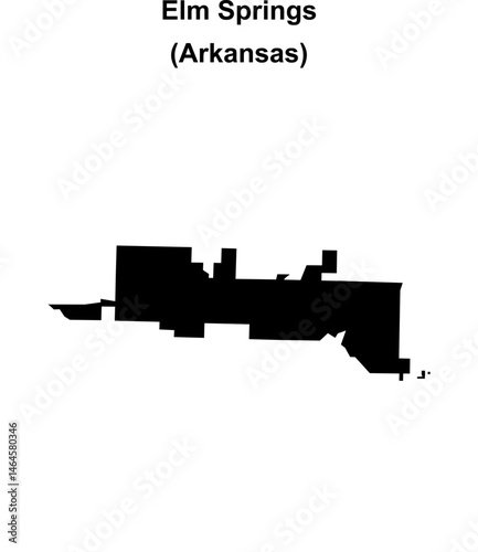 Elm Springs (Arkansas) blank outline map
