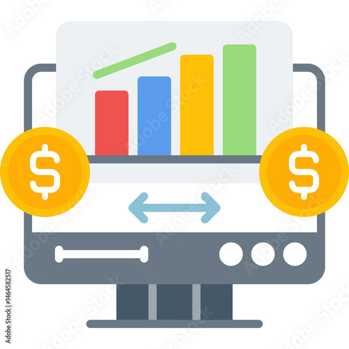 Bar Chart Icon Vector Element