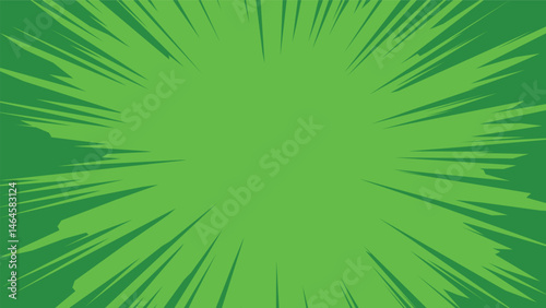 green exploding comic background with blank color burst anime cartoon frame