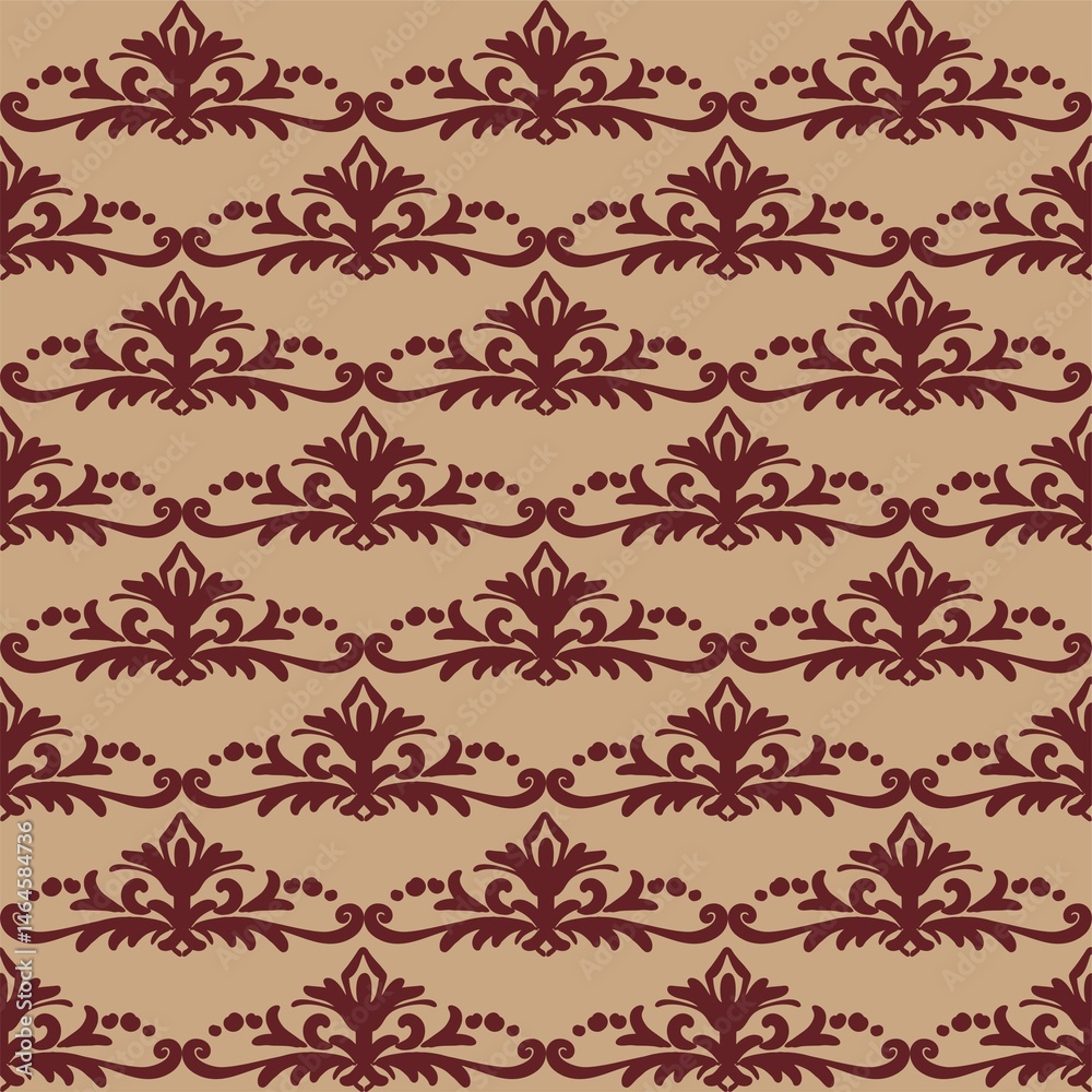 Seamless pattern of ornate handmade arrangements in a light, frivolous style. Ideal for posters, invitations, advertisements in vintage style. Modern digital illustration in flat style Seamless pattern of ornate handmade arrangements in a light, frivolous style. Ideal for posters, invitations, advertisements in vintage style. Modern digital illustration in flat style