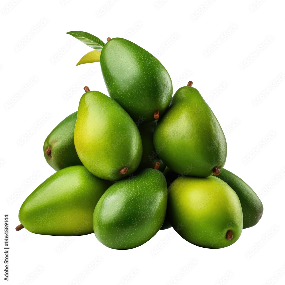 Premium Quality Png Bunch Of Green Mangoes isolated on a transparent background Premium Quality Png Bunch Of Green Mangoes isolated on a transparent background