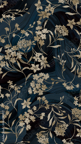 Stylish All Over Floral Design for Fabric Prints