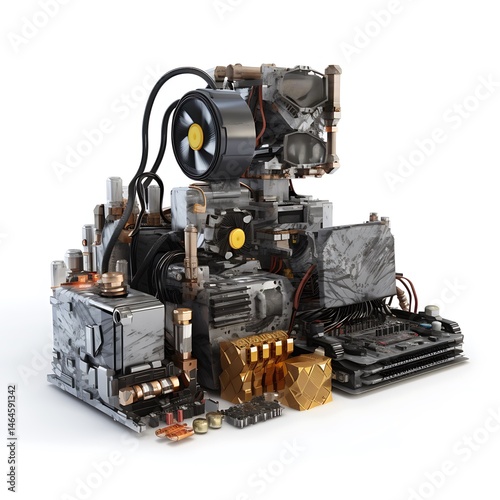 PC Components Assembled Still Life.