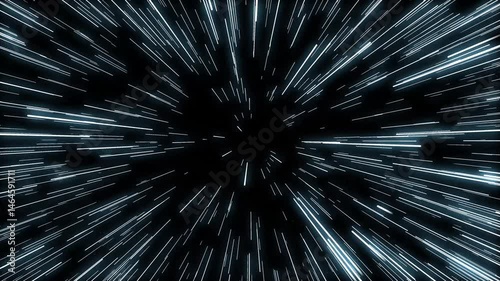 Warp speed starfield animation. Traveling at light speed through space.