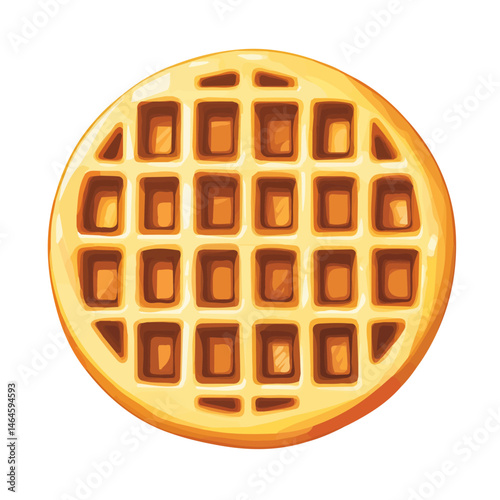 2D flat vector illustration of Waffle, isolated on a white background.