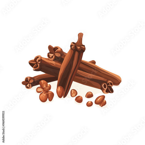 2D flat vector illustration of Clove Candy, isolated on a white background.