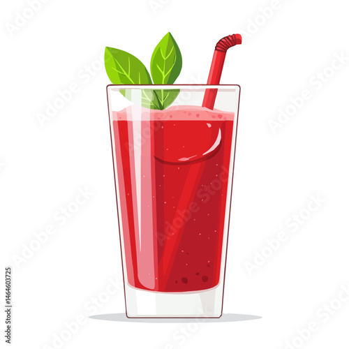 Sorrel Drink 2D flat vector illustration, isolated on a white background.
