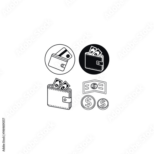 Wallet and dollar icon vector gps navigator with map pointer