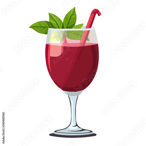 Sorrel Drink 2D flat vector illustration, isolated on a white background.