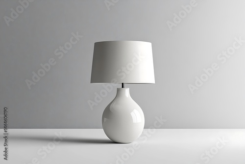 Elegant White Table Lamp on a Minimalist Background