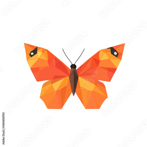 A Vibrant Orange Monarch Butterfly 2D flat vector illustration, isolated on a white background.