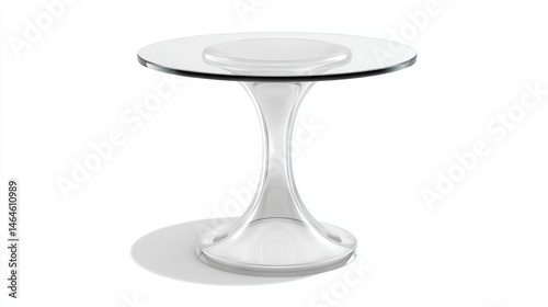 Contemporary glass-top side table isolated on white background.  