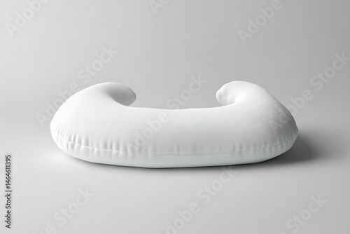 White U-Shaped Pillow Mockup for Sleep Comfort