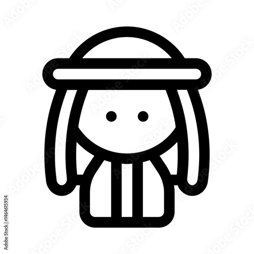 arab man icon with line style, perfect for user interface projects