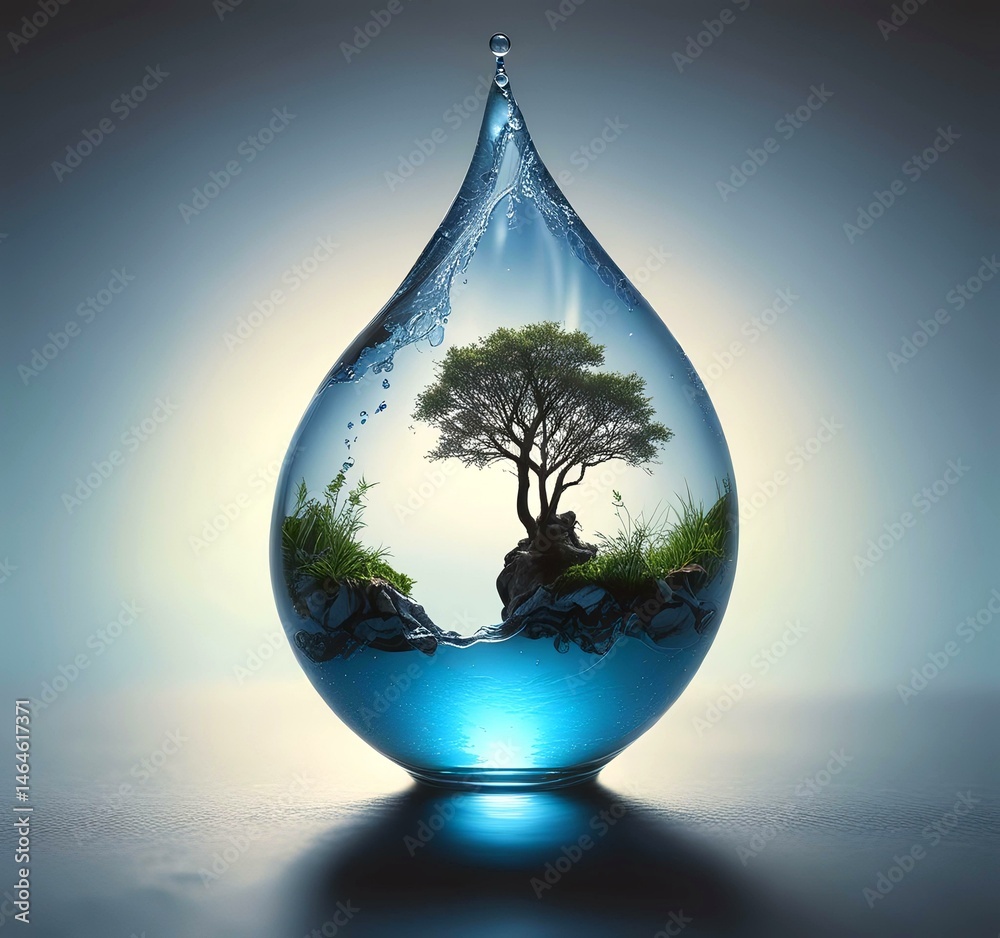 Fototapeta premium Illustration of eco friendly water drop.