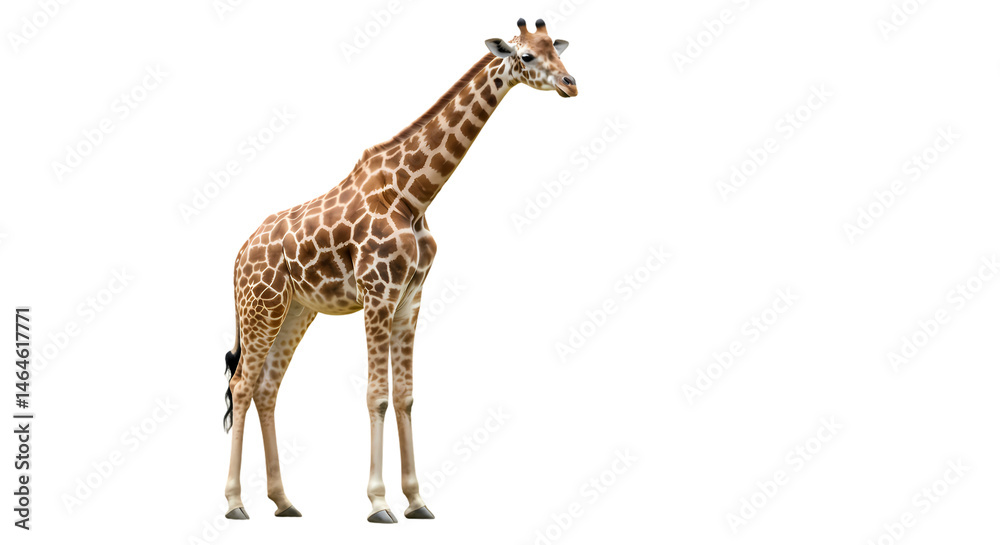Obraz premium Majestic Giraffe African Wildlife Photo isolated on white background