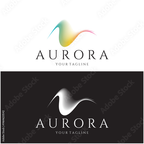 aurora logo design icon illustration vector template