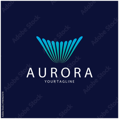 aurora logo design icon illustration vector template