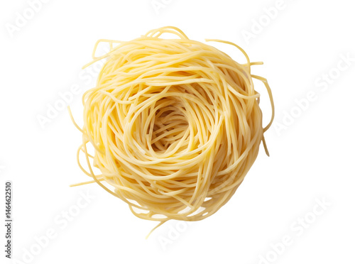 Uncooked spaghetti nest delicious pasta Italian food cuisine