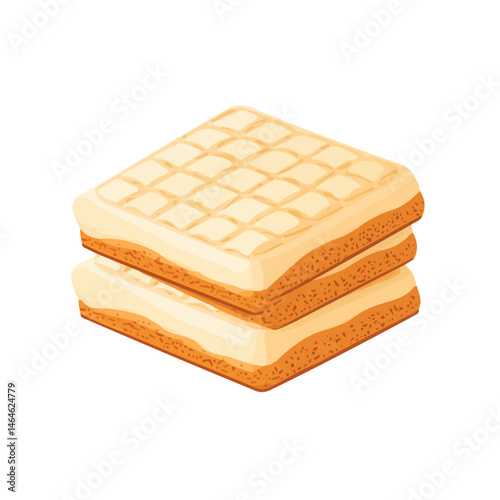 Sugar Wafer 2D flat vector illustration, isolated on a white background.