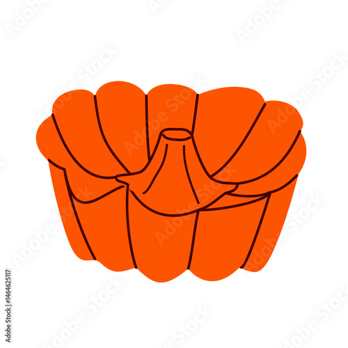 Kitchen mold vector illustration. Cartoon isolated red silicone mold for making sweet cake. Home bakery. For banner, poster, infographic, social media, invitation
