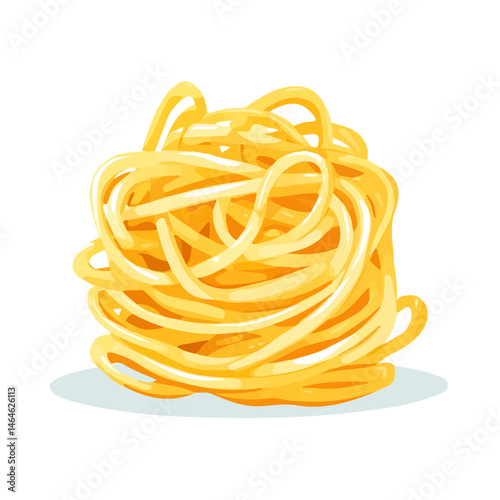 2D flat vector illustration of Chicken Noodle, isolated on a white background.