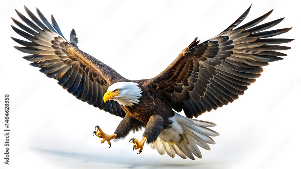 Powerful Bald Eagle in Flight, Ready to Land Powerful Bald Eagle in Flight, Ready to Land
