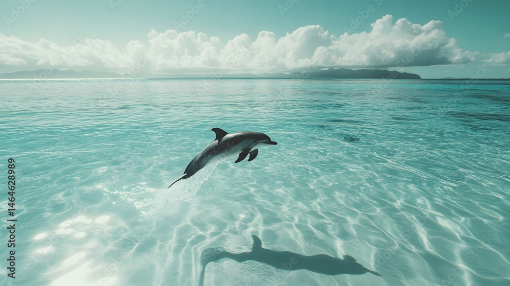Obraz premium A dolphin swimming near the shore