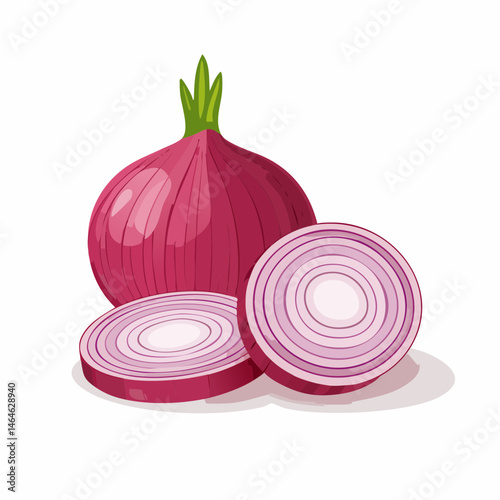 A fresh organic red onion icon