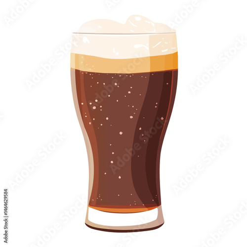 Root Beer 2D flat vector illustration, isolated on a white background.
