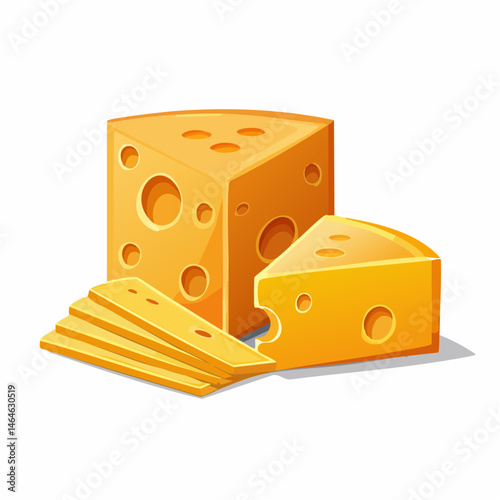 Delicious Cheese Selection Blocks, Slices, and Wedge