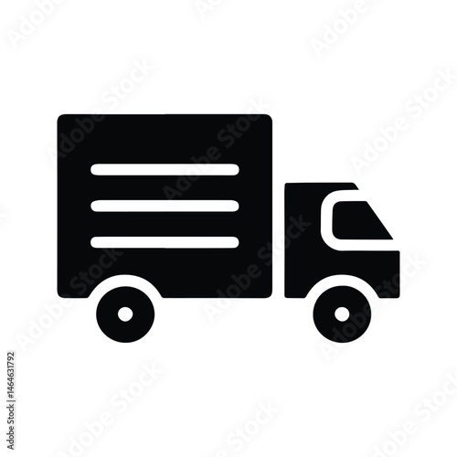 Truck Icon. Illustration of Pickup or Delivery Truck. Order Delivery Truck.