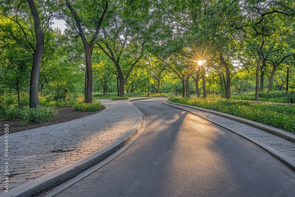 Fototapeta premium Sunlight Path Through Trees