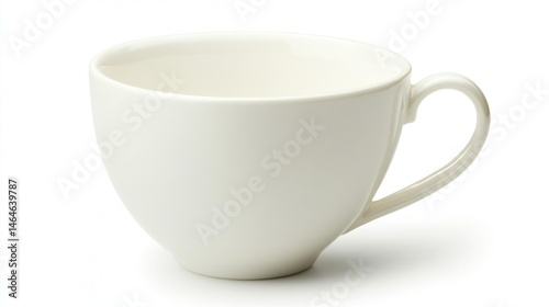 Obraz na płótnie Elegant White Teacup on White Background: A Minimalist Still Life w salonie