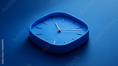 Wallpaper Mural 3D blue clock icon, minimal and sleek design, modern UI style Torontodigital.ca