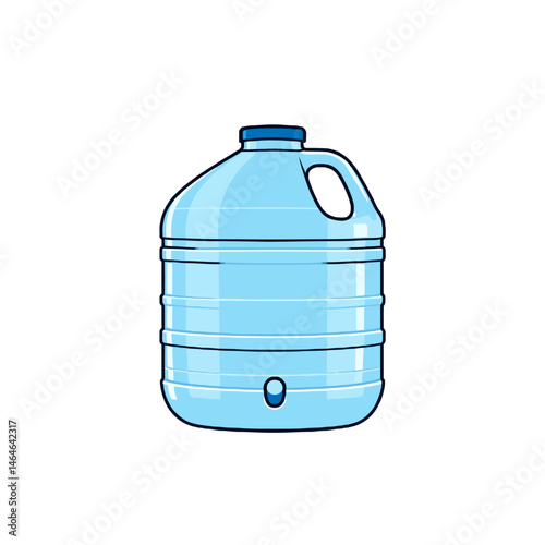 Isolated blue plastic container holds clear drinking water, a healthy beverage in a transparent bottle