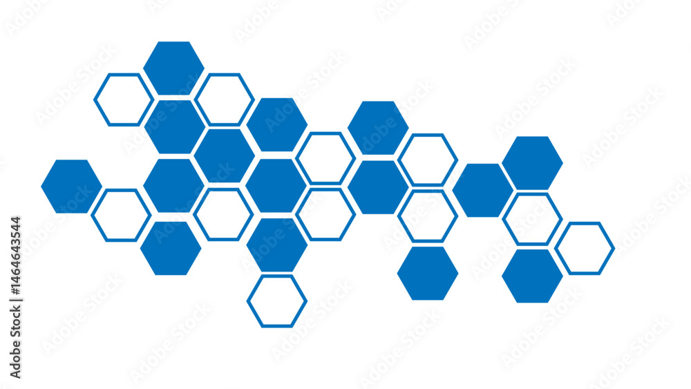 Abstract Geometric Hexagon Pattern. Minimalistic hexagon pattern in white and gray on background
