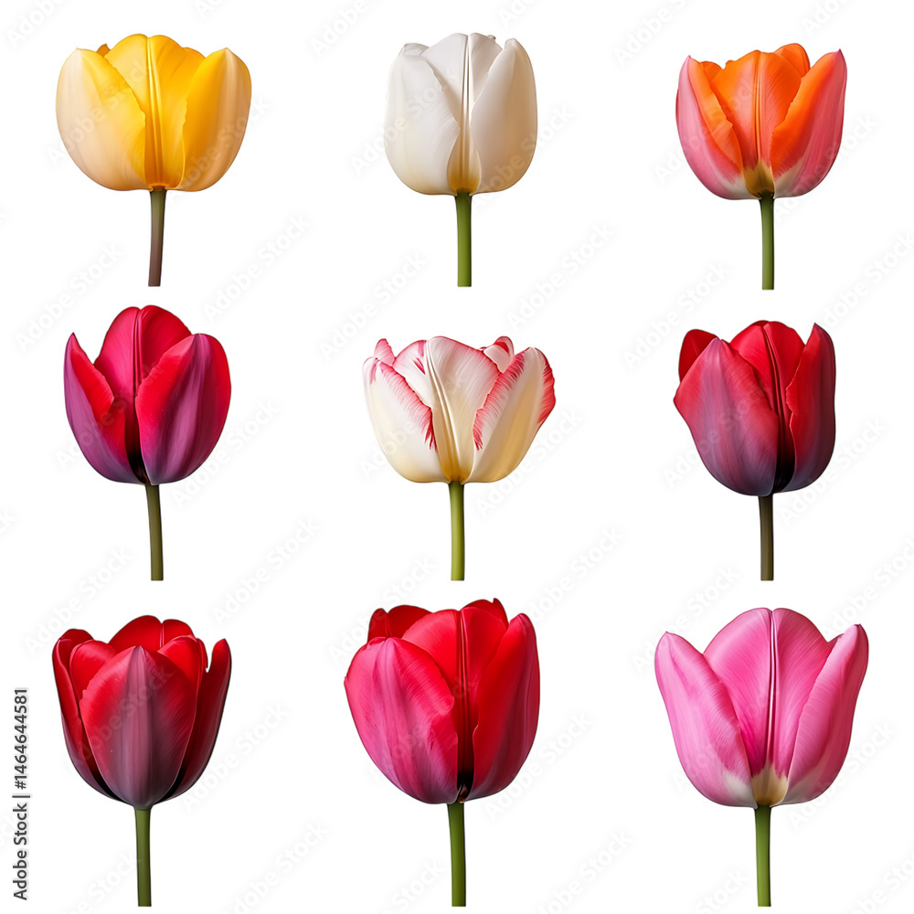 Fototapeta premium set pes tulips