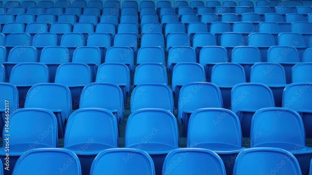 Blue plastic chairs rows pattern event venue public space geometric texture background Blue plastic chairs rows pattern event venue public space geometric texture background