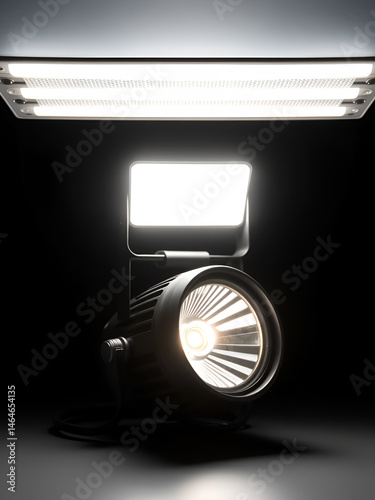Black Pocket halogen lamp fluorescent