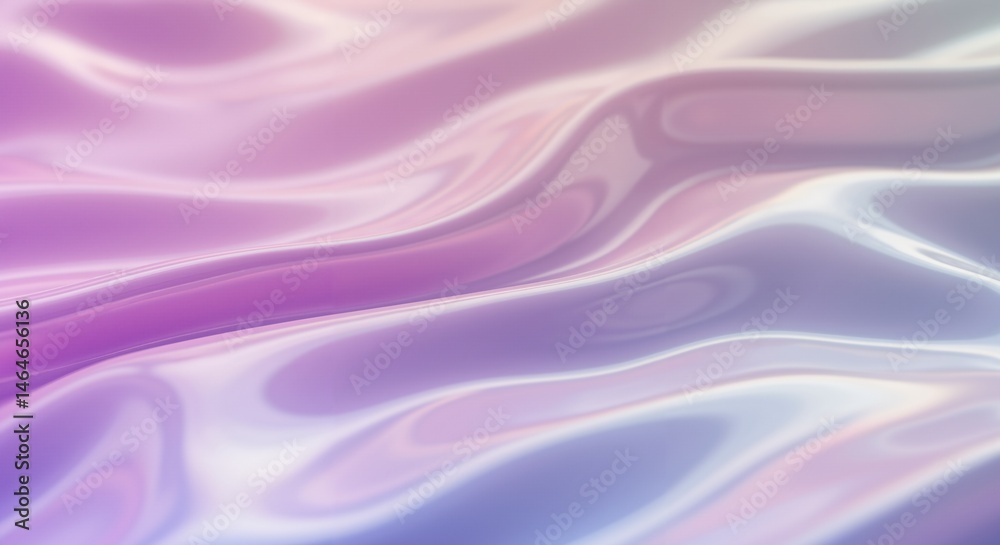 Fototapeta premium Fluid Motion of Iridescent Silk Fabric with Soft Pastel Tones in a Gentle Flowing Pattern Ideal for Backgrounds and Textures