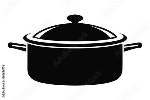 Black pot with lid offers simplicity and modern style for cooking delicious homemade meals