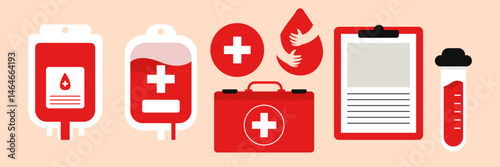 Blood Donor Day Icon Set
