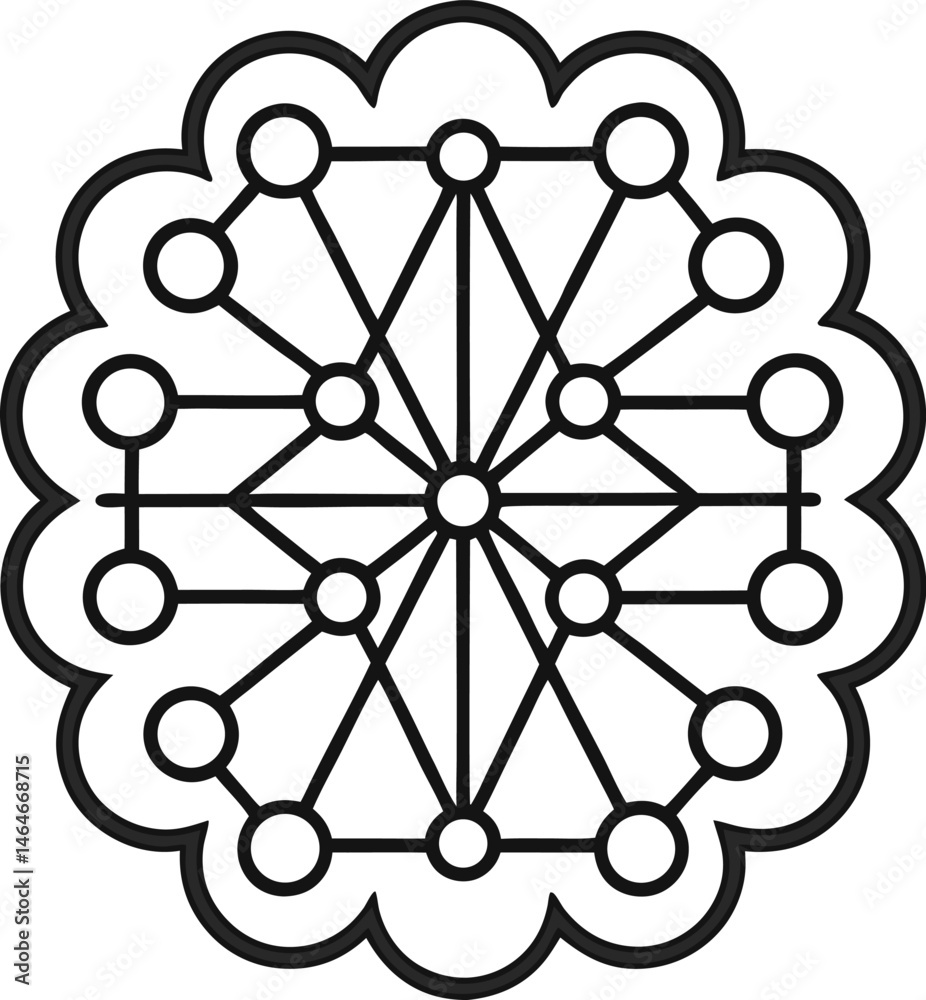 Black Silhouette Vector of Neural Network Structure Black Silhouette Vector of Neural Network Structure