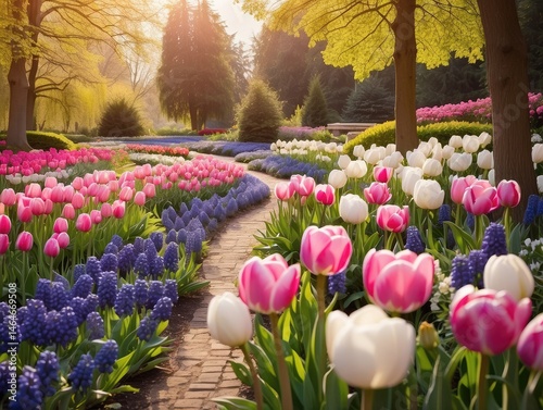 Muscari and Tulip Blossoms